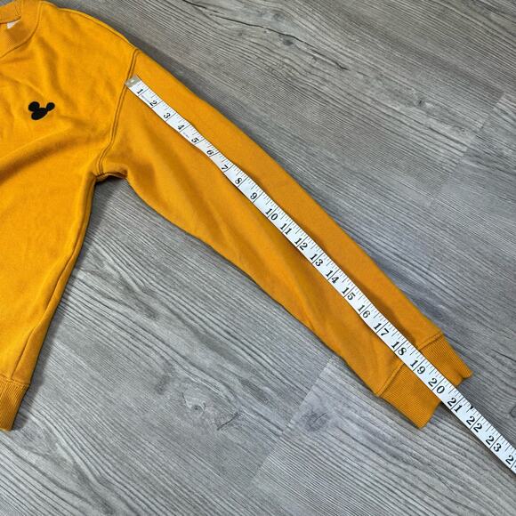 Disney H&M Mickey Mouse Crewneck Sweatshirt Women’s Small Mustard Yellow - Picture 6 of 10